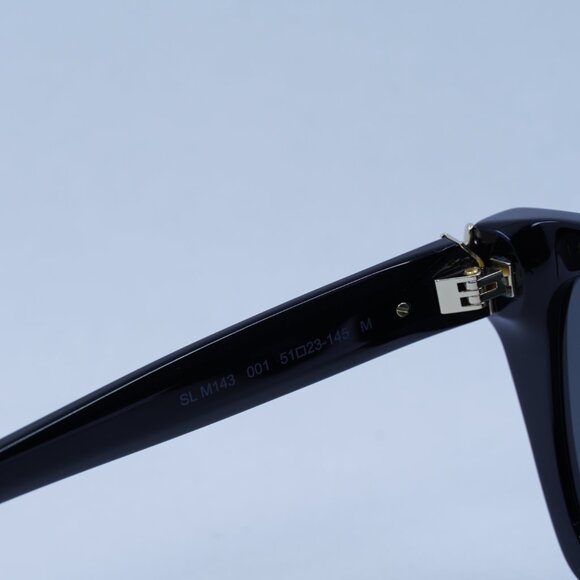 Saint Laurent SLM143 001 Sunglasses Black Cat Eye Frame, Grey Lenses main image 5
